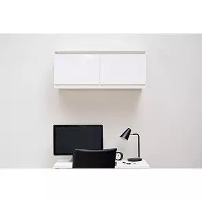 Челси Полка навесная (Антресоль малая) (Белый глянец, белый)