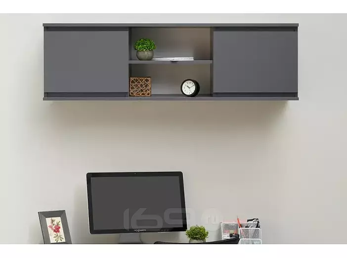Антресоль 1352x354x412 Челси Графит/графит ЛДСП