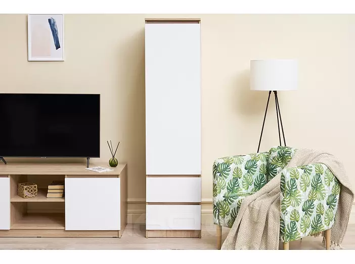 Челси Пенал (Ш) (Белый глянец, дуб сонома)