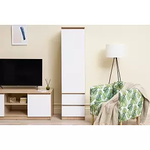 Челси Пенал (Ш) (Белый глянец, дуб сонома)