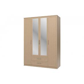 Шкаф 4-х дверный с зеркалами Юлианна СБ.Н-074-01 Венге светлый