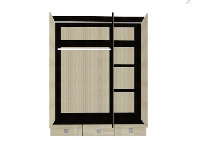 Шкаф с зеркалом 3-х дверный с 3-мя ящиками Ксено СТЛ.078.16 Дуб феррара/Ясень