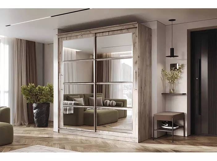 Шкаф-купе Элегант №8 2,0 м (Дуб Крафт серый)