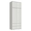 Челси Шкаф 2-х ств (2УПК) комбинированный с антресолью (Белый глянец холодный, белый)