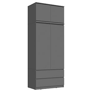 Челси Шкаф 2-х ств (2УПК) комбинированный с антресолью (Графит, графит)