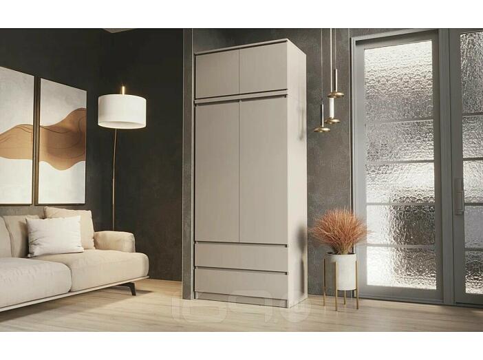 Челси Шкаф 2-х ств (2УПК) комбинированный с антресолью (Кашемир, Кашемир)