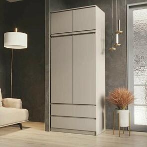 Челси Шкаф 2-х ств (2УПК) комбинированный с антресолью (Кашемир, Кашемир)