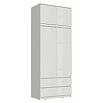 Челси Шкаф 2-х ств (2УПК) (Ш) комбинированный с антресоль-тумба универсальная (Белый глянец холодный, белый)