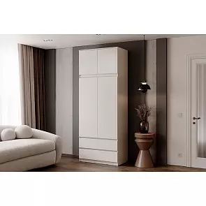 Челси Шкаф 2-х ств (2УПК) (Ш) комбинированный с антресоль-тумба универсальная (Кашемир, Кашемир)