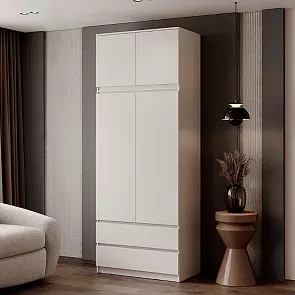 Челси Шкаф 2-х ств (2УПК) (Ш) комбинированный с антресоль-тумба универсальная (Кашемир, Кашемир)