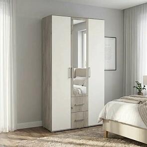 Фиеста NEW Шкаф 3-х ств (1200) (Кашемир, Дуб Крафт серый)