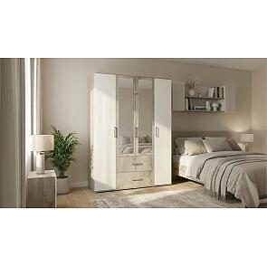 Фиеста NEW Шкаф 4-х ств (1600) (Кашемир, Дуб Крафт серый)