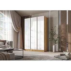 Келвин Шкаф 3-х ств. (1500) (Белый Глянец, Дуб Крафт)