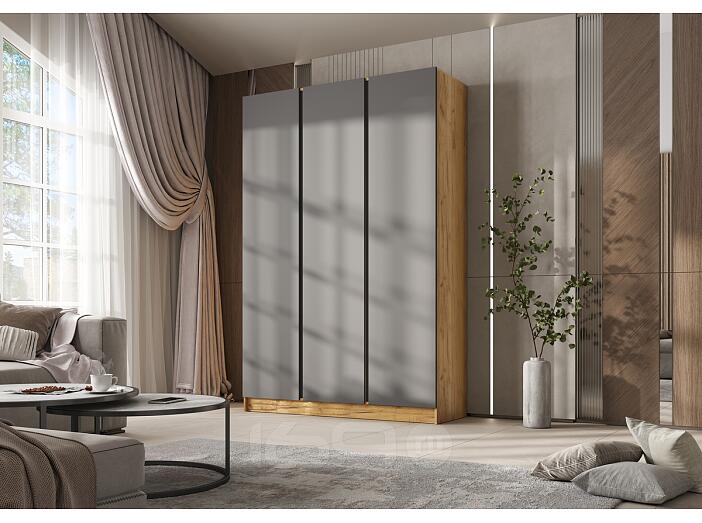 Келвин Шкаф 3-х ств. (1500) (Графит, Дуб Крафт)