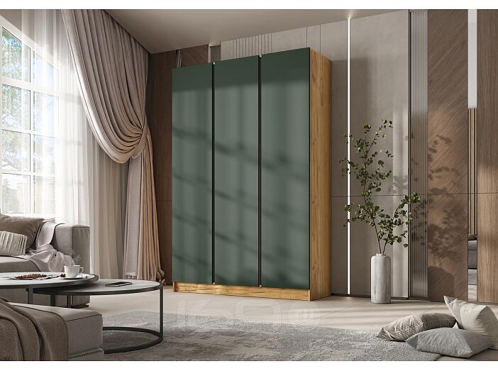 Келвин Шкаф 3-х ств. (1500) (Изумрудный, Дуб Крафт)