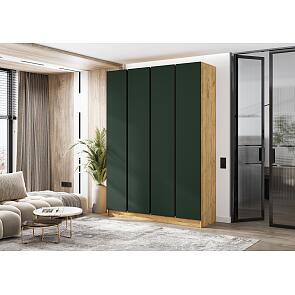 Келвин Шкаф 4-х ств. (1600) (Изумрудный, Дуб Крафт)