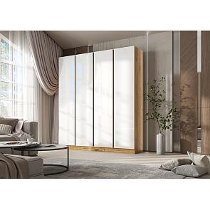 Келвин Шкаф 4-х ств. (2000) (Белый Глянец, Дуб Крафт)