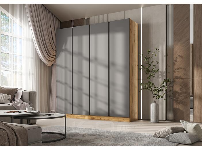 Келвин Шкаф 4-х ств. (2000) (Графит, Дуб Крафт)