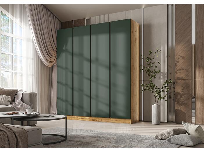 Келвин Шкаф 4-х ств. (2000) (Изумрудный, Дуб Крафт)