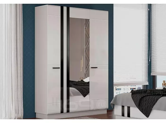 Магнолия Шкаф 3-х ств (Белый глянец)