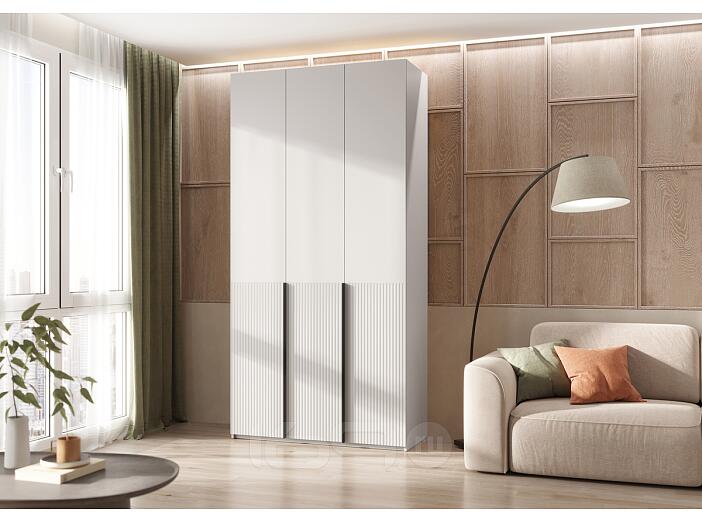 Марвэл Шкаф 3-х ств. (1200) (Браш Вайт, Белый)