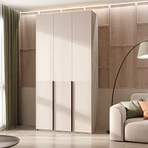 Марвэл Шкаф 3-х ств. (1200) с доп.ящиками (Кашемир, Дуб Крафт серый)