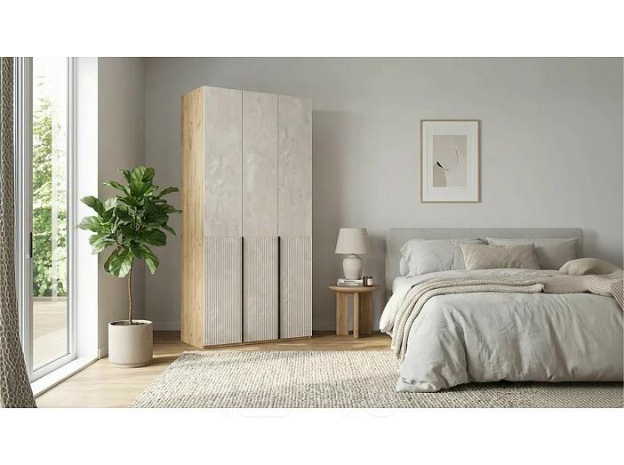 Марвэл Шкаф 3-х ств. (1200) с доп.ящиками (Мальта, Дуб Крафт)