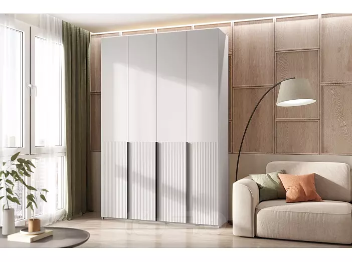 Марвэл Шкаф 4-х ств. (1600) (Браш Вайт, Белый)