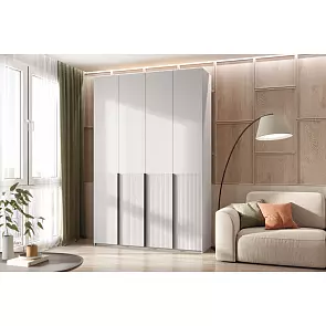 Марвэл Шкаф 4-х ств. (1600) (Браш Вайт, Белый)