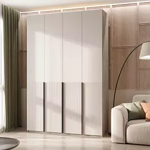 Марвэл Шкаф 4-х ств. (1600) (Кашемир, Дуб Крафт серый)