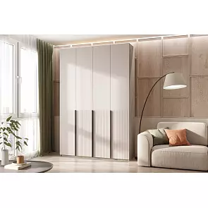 Марвэл Шкаф 4-х ств. (1600) (Кашемир, Дуб Крафт серый)