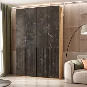 Марвэл Шкаф 4-х ств. (1600) (Мальта грей, Дуб Крафт)