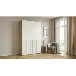 Марвэл Шкаф 4-х ств. (1600) с доп.ящиками (Кашемир, Дуб Крафт серый)