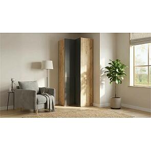 Марвэл Шкаф угловой (Браш Графит, Дуб Крафт)