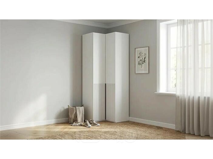 Марвэл Шкаф угловой (Браш Вайт, Белый)