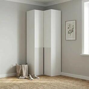 Марвэл Шкаф угловой (Браш Вайт, Белый)