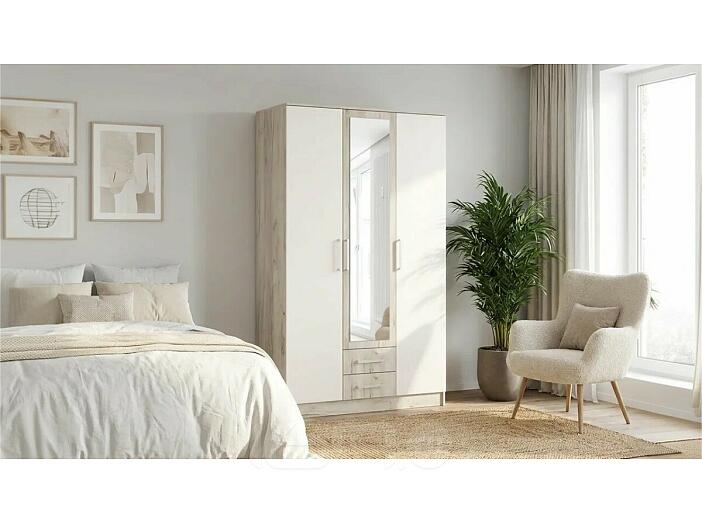 С/Г Мартина Шкаф для одежды 3-дверный (Кашемир, Дуб Крафт серый)