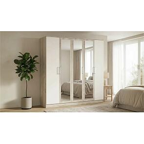 С/Г Мартина Шкаф для одежды 5-дверный (Кашемир, Дуб Крафт серый)