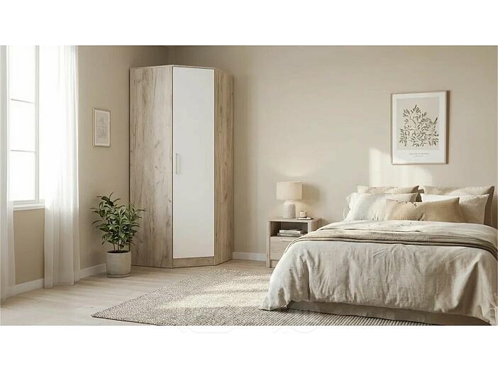 С/Г Мартина Шкаф угловой для одежды (Кашемир, Дуб Крафт серый)