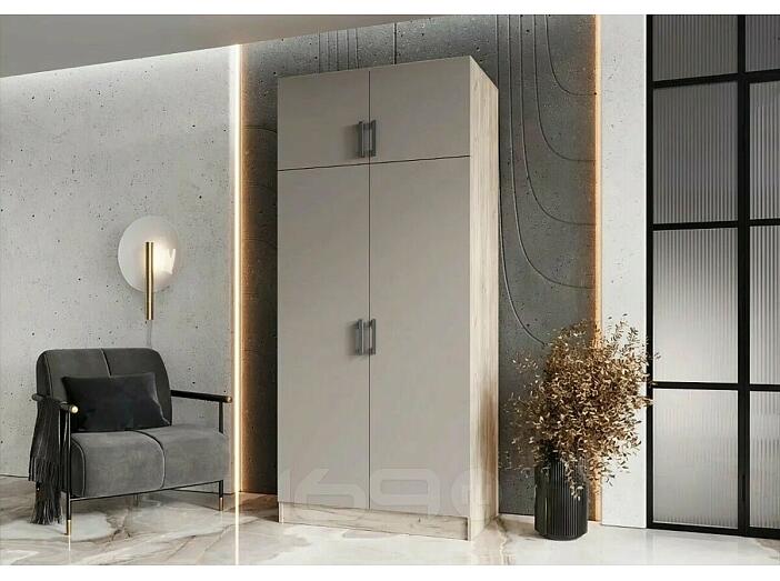 Шкаф 2-х ств. штанга+полка (Кашемир, Дуб Крафт серый)