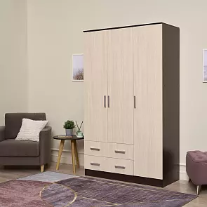 Шкаф 3-х ств. (Дуб беленый, венге)