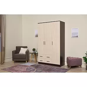 Шкаф 3-х ств.  (Дуб беленый, венге)