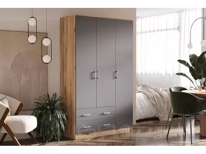 Шкаф 3-х ств.  (Графит/Дуб Крафт)