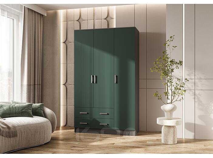 Шкаф 3-х ств.  (Изумрудный (КРОМКА ГРАФИТ), Графит)