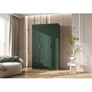 Шкаф 3-х ств.  (Изумрудный (КРОМКА ГРАФИТ), Графит)
