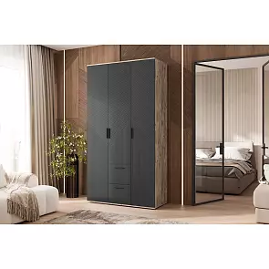 Сильвия Шкаф 3-х ств.(1200) (Браш Графит, Дуб Юкон)