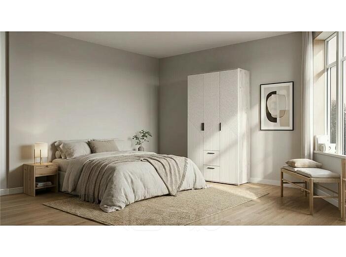 Сильвия Шкаф 3-х ств.(1200) (Кашемир, Дуб Крафт серый)