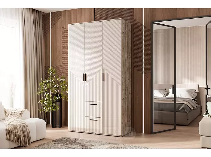 Сильвия Шкаф 3-х ств.(1200) (Кашемир, Дуб Юкон)