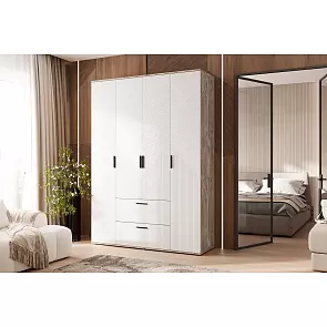 Сильвия Шкаф 4-х ств.(1600) (Браш Вайт, Дуб Юкон)