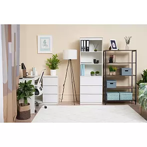 Челси Стеллаж (Ш) (Белый глянец, Белый)